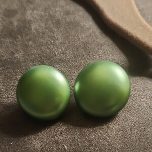 Lustrous Green Pearl Earrings